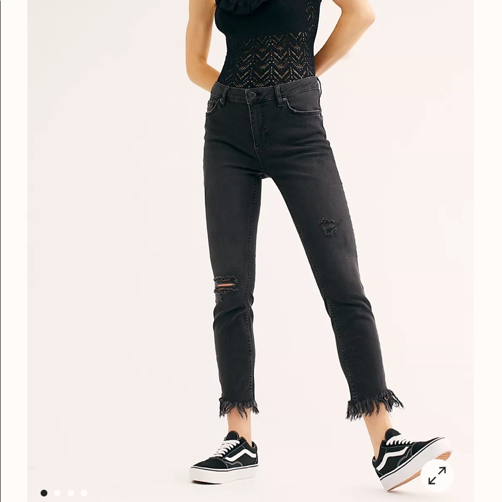Free People Fray Bottom Jeans